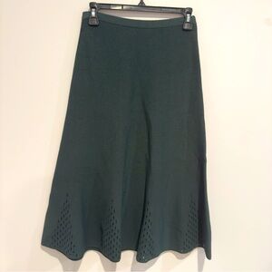 Sandro knit skirt green knee length A-line size 3